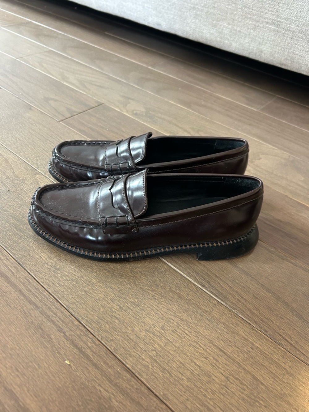 Freda Salvador Elba Penny Loafers in brown leather
